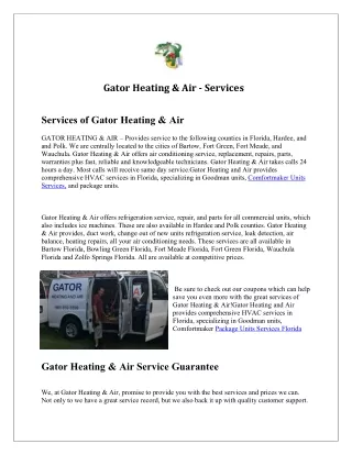 Residential Air Conditioning | Gatorheatingandair.com