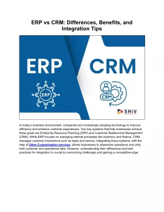 ERP vs CRM: Differences Explained with Top Benefits and Integration Tips