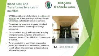 Reliable Blood Bank Services at SRM Hospital