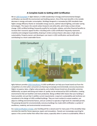 A Complete Guide to Getting LEED Certification