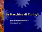 Le Macchine di Turing