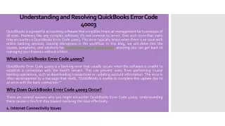 QuickBooks Error Code 40003