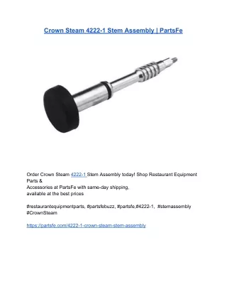 Crown Steam 4222-1 Stem Assembly _ PartsFe