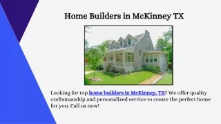 Home Builders in McKinney TX