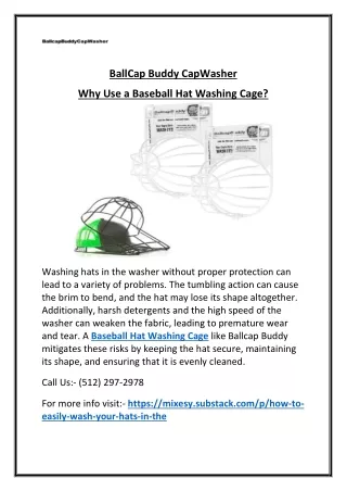 Benefits of Using BallcapBuddy Hat Washing Cage