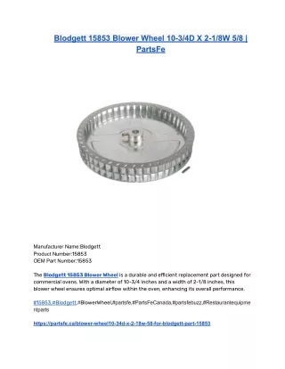 Blodgett 15853 Blower Wheel 10-3_4D X 2-1_8W 5_8 _ PartsFe