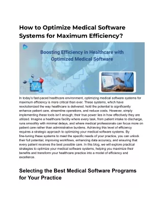 How to Optimize Medical Software Systems for Maximum Efficiency_