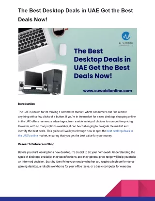 The Best Desktop Deals in UAE Get the Best Deals Now!