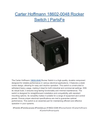 Carter Hoffmann 18602-0048 Rocker Switch _ PartsFe
