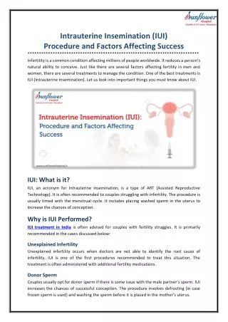 Intrauterine Insemination (IUI): Procedure and Factors Affecting Success