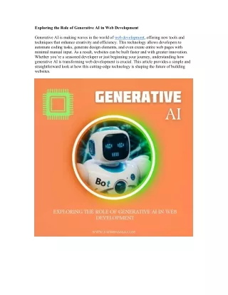 Generative AI in Web Development