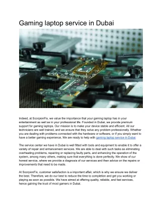 Gaming laptop service in Dubai