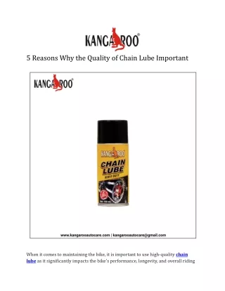 5 Reasons Why the Quality of Chain Lube Important