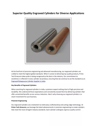 Superior Quality Engraved Cylinders for Diverse Applications