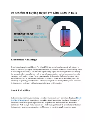 10 Benefits of Buying Hayati Pro Ultra 15000 in Bulk