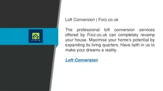 Loft Conversion  Fixiz.co.uk