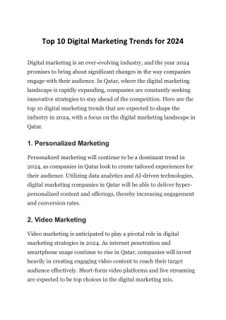 Top 10 Digital Marketing Trends for 2024