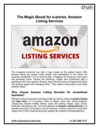 The Magic Boost for e-stores Amazon Listing Services