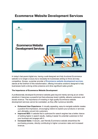 Ecommerce Website Development Services