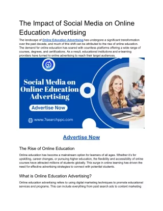 The Impact of Social Media on Online Education Advertising