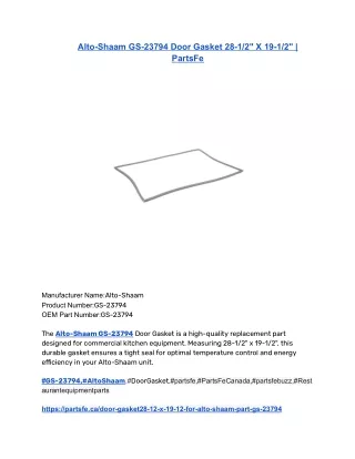 Alto-Shaam GS-23794 Door Gasket 28-1_2_ X 19-1_2_ _ PartsFe