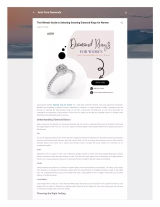 The Ultimate Guide to Selecting Stunning Diamond Rings for Women