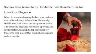 Sahara Rose Absolute by Habibi NY pdf