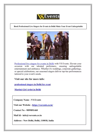 Book Professional Live Singers for Events in Delhi Make Your Event Unforgettable