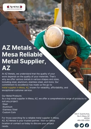 AZ Metals - Mesa Reliable Metal Supplier, AZ