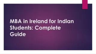 MBA in Ireland for Indian Students: Complete Guide