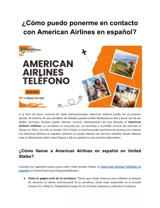 ¿Cómo puedo ponerme en contacto con American Airlines en español