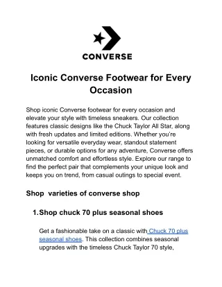 Shop Converse Shoes Online