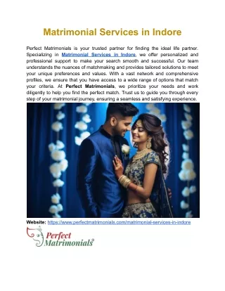 Matrimonial Services in Indore