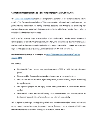 Cannabis Extract Market