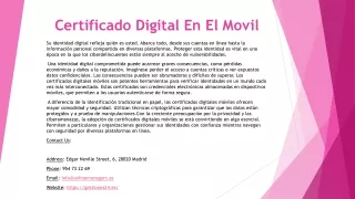 Certificado Digital En El Movil