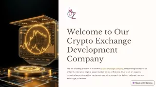 Welcome to Our Crypto Exchange Development Company