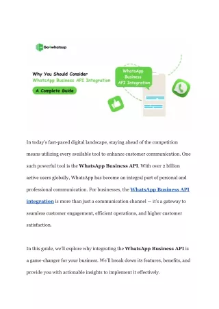 Why You Should Consider WhatsApp Business API Integration: A Complete Guide