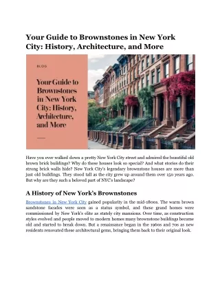 Your Guide to Brownstones in New York City_ History, Architecture, and More