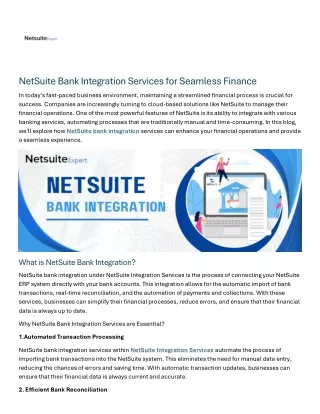 NetSuite Bank Integration Services for Seamless Finance