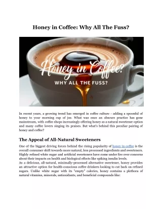 Honey in Coffee_ Why All The Fuss