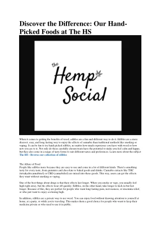 The HS - thc edibles near me