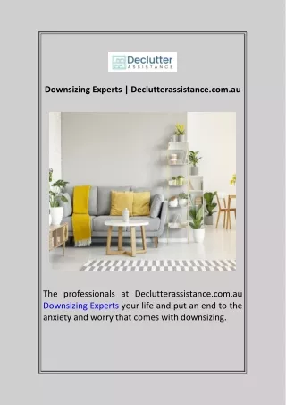 Downsizing Experts  Declutterassistance.com.au