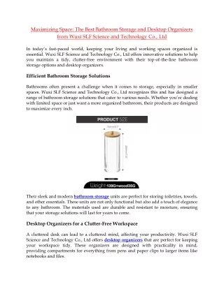 Maximizing Space The Best Bathroom Storage and Desktop Organizers from Wuxi SLF Science and Technology Co., Ltd