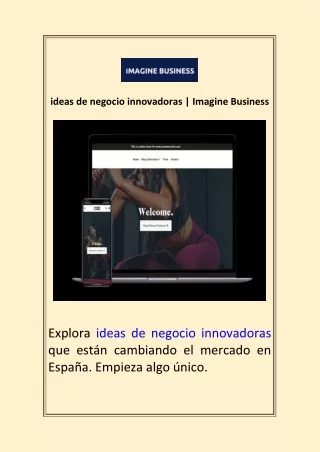 ideas de negocio innovadoras  Imagine Business