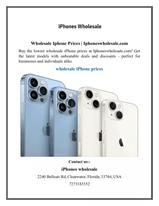 Wholesale Iphone Prices  Iphoneswholesale