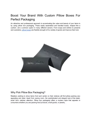 Custom Pillow Boxes
