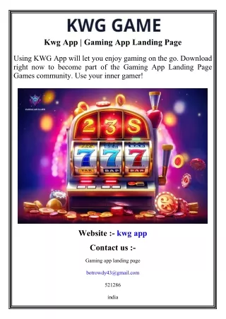 Kwg App   Gaming App Landing Page