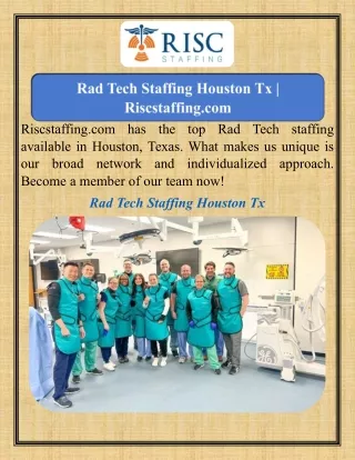 Rad Tech Staffing Houston Tx   Riscstaffing.com