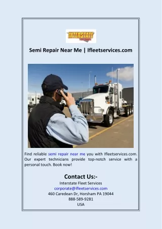 Semi Repair Near Me  Ifleetservices.com