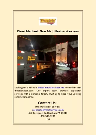 Diesel Mechanic Near Me  Ifleetservices.com